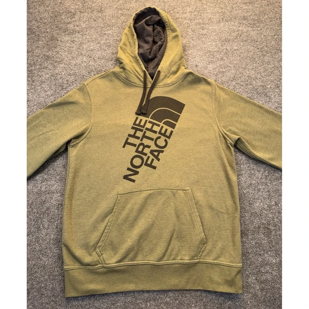 The North Face Hoodie Olive Green Logo Pullover Sweatshirt Men's Large